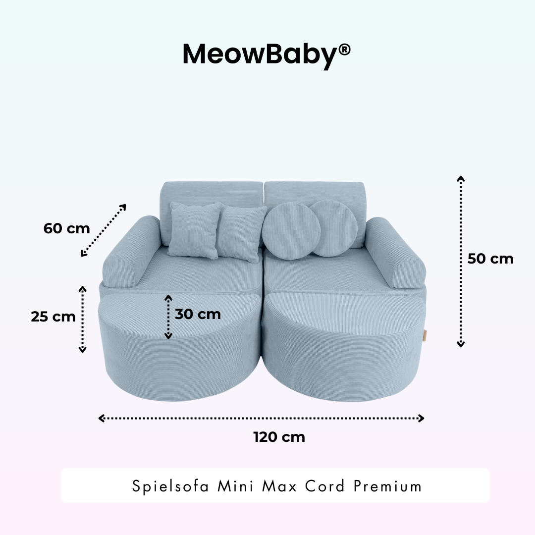 Mini Max Corduroy Play Sofa Premium – Slim Cord Edition