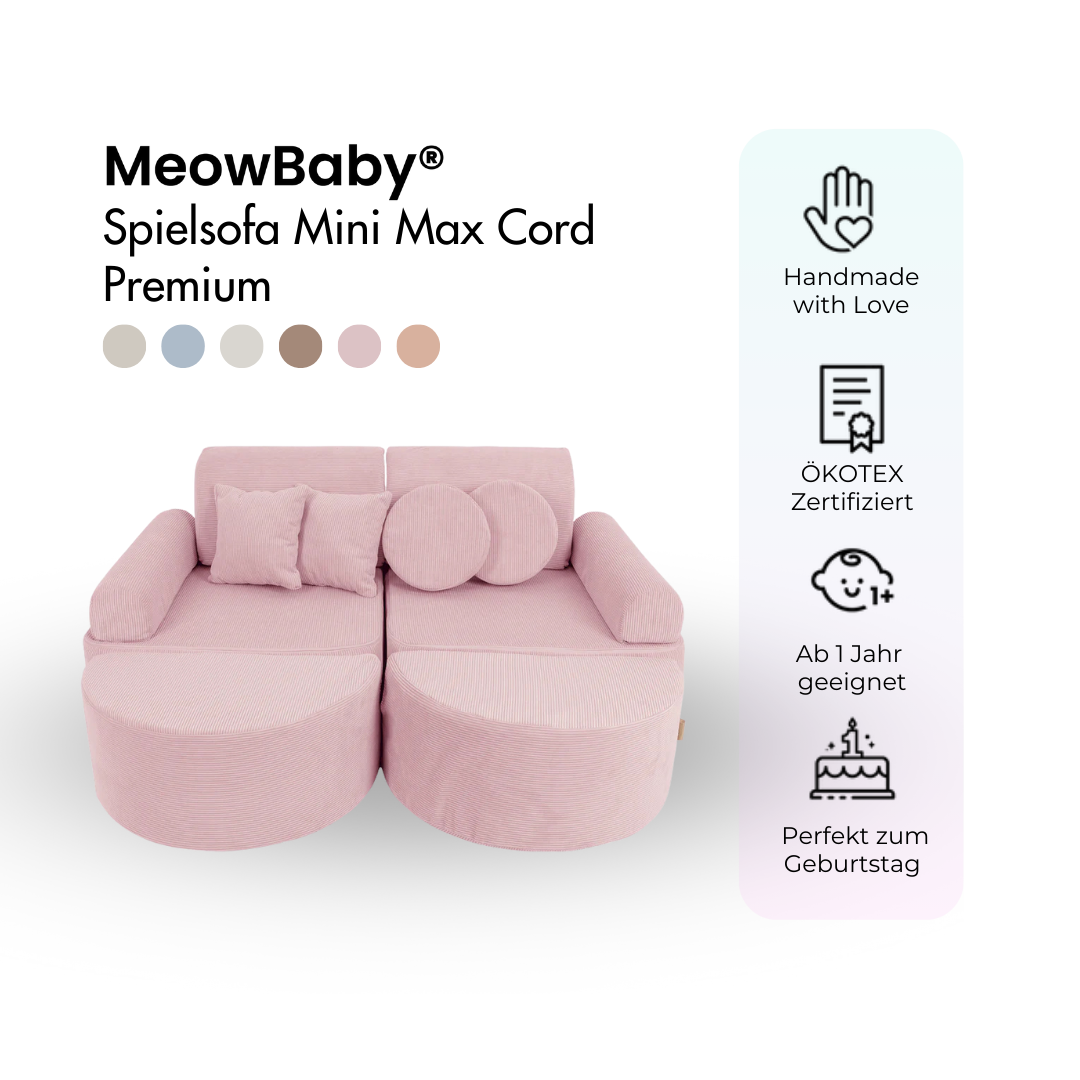 Mini Max Corduroy Play Sofa Premium – Slim Cord Edition