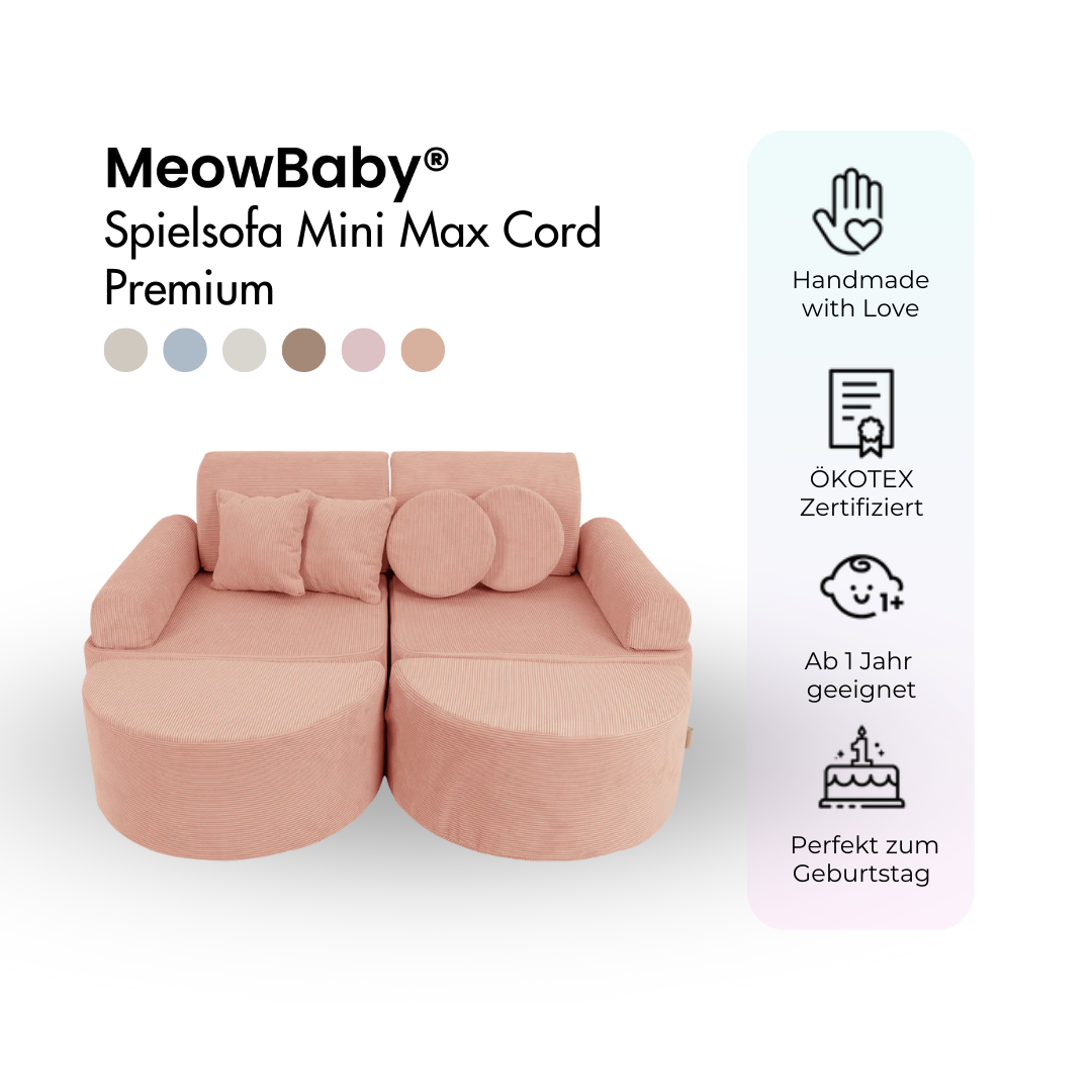 Mini Max Corduroy Play Sofa Premium – Slim Cord Edition