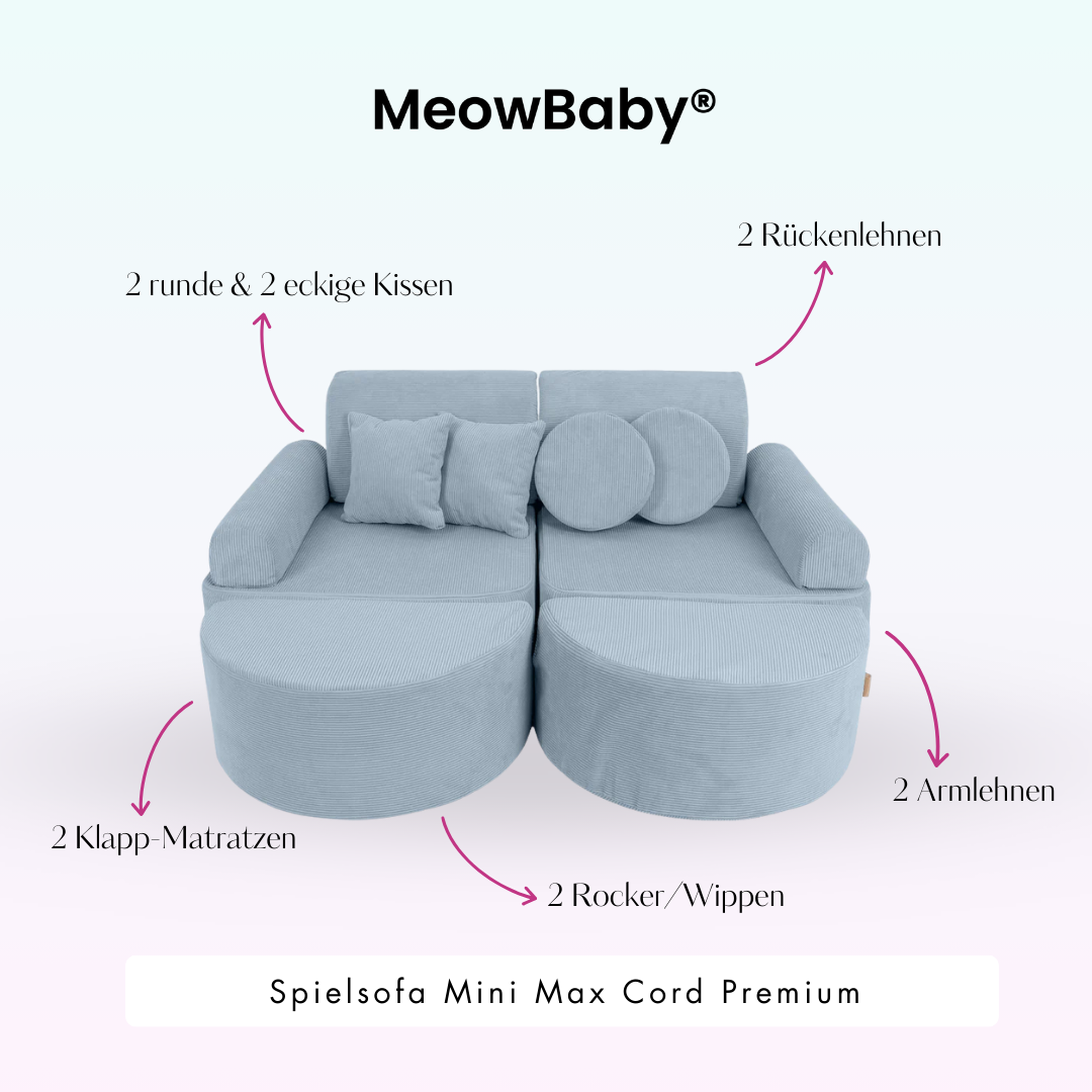 Mini Max Corduroy Play Sofa Premium – Slim Cord Edition