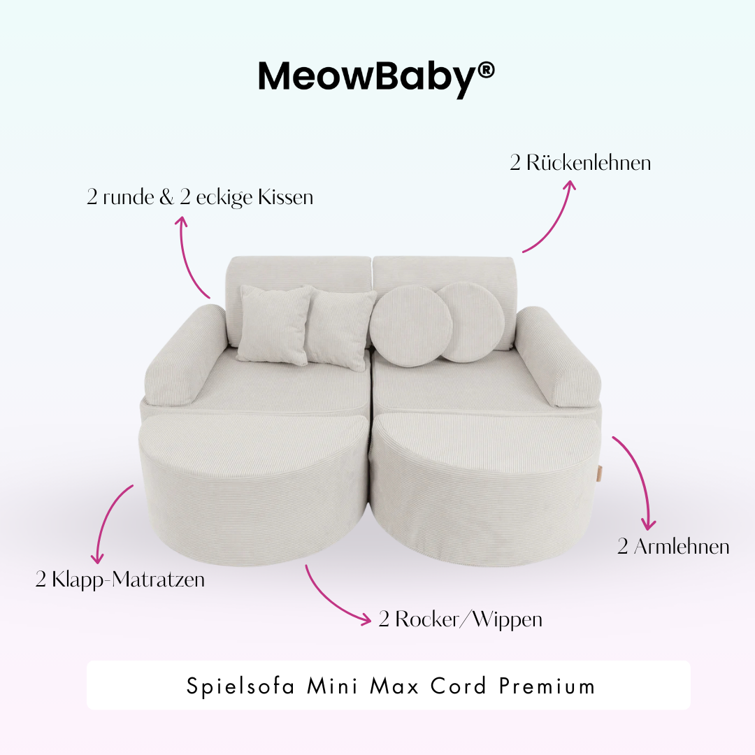 Mini Max Corduroy Play Sofa Premium – Slim Cord Edition