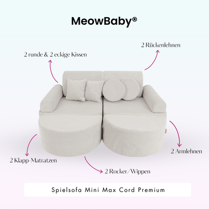 Mini Max Corduroy Play Sofa Premium – Slim Cord Edition
