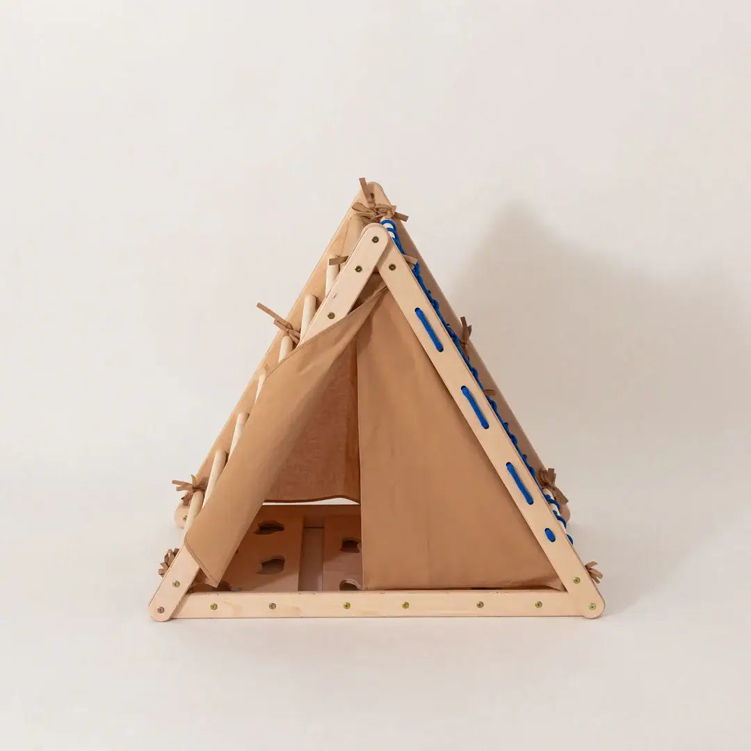 Zelt für das Kletterdreieck im Design Äffchen Braun