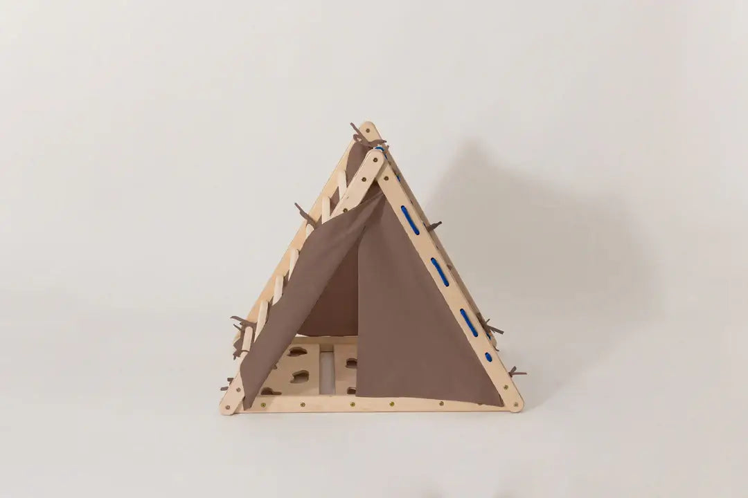 Zelt für das Kletterdreieck im Design Äffchen Dunkelbraun