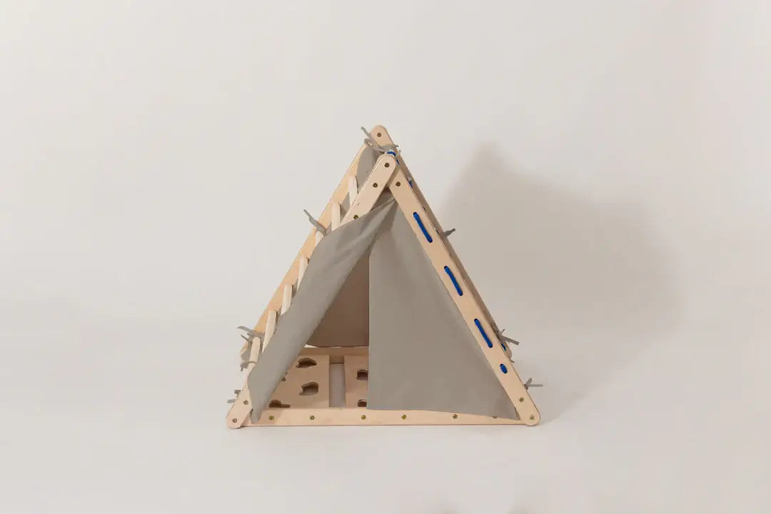Zelt für das Kletterdreieck im Design Äffchen Grau