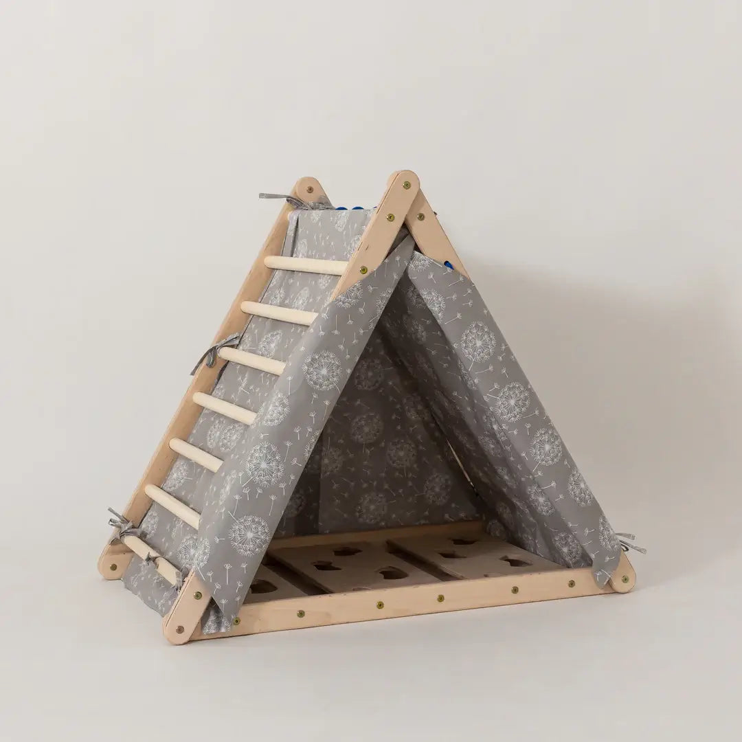 Zelt für das Kletterdreieck im Design Äffchen Löwenzahn
