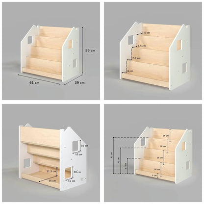 Bücherregal Häuschen aus Holz im Kinderzimmer