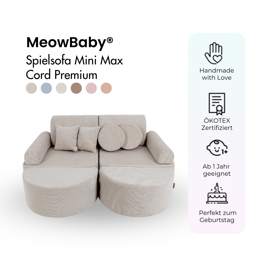 Mini Max Corduroy Play Sofa Premium – Slim Cord Edition