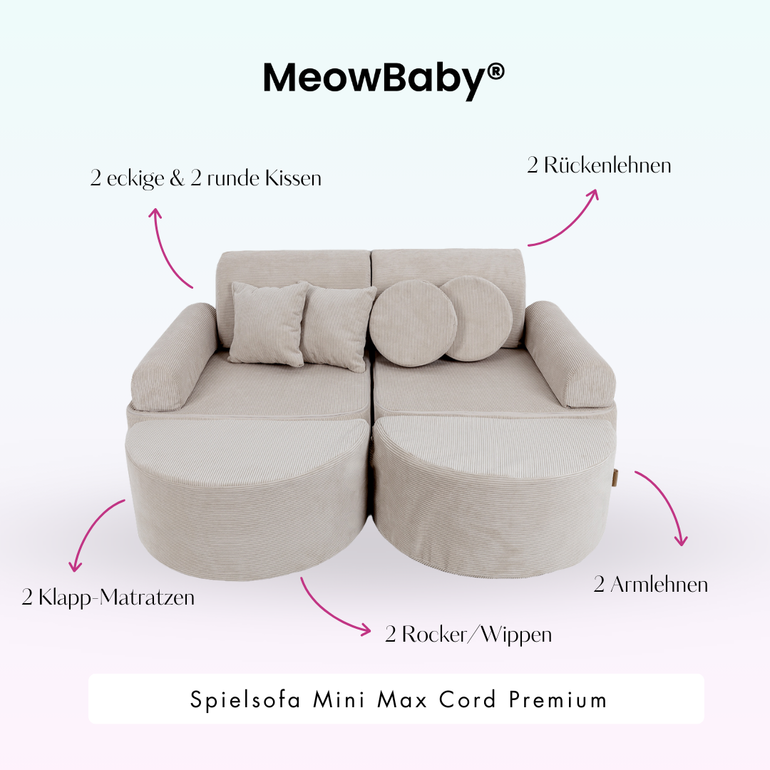 Mini Max Corduroy Play Sofa Premium – Slim Cord Edition