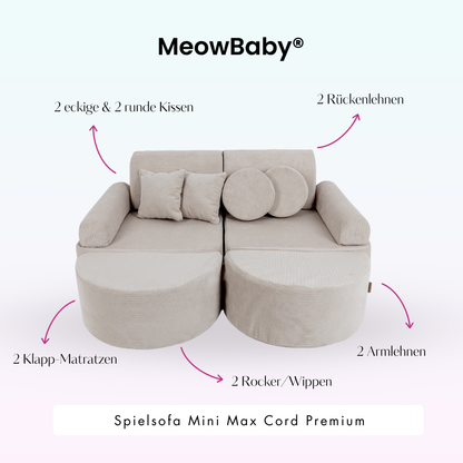 Mini Max Corduroy Play Sofa Premium – Slim Cord Edition