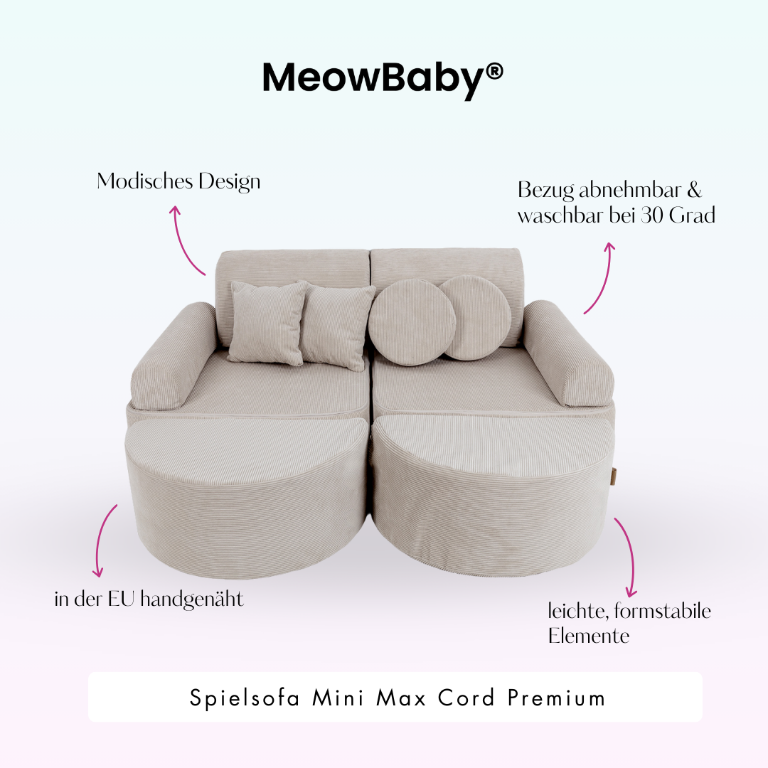 Mini Max Corduroy Play Sofa Premium – Slim Cord Edition