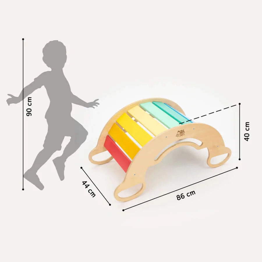 Montessori Kletterbogen Bunt mit Rutsche für aktives Spiel