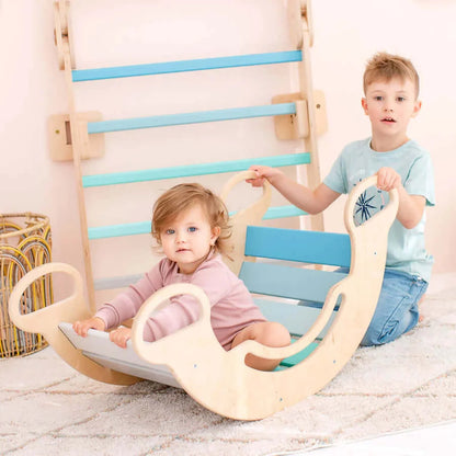 5-in-1 Montessori Kletterbogen Mint von Busykids aus Holz