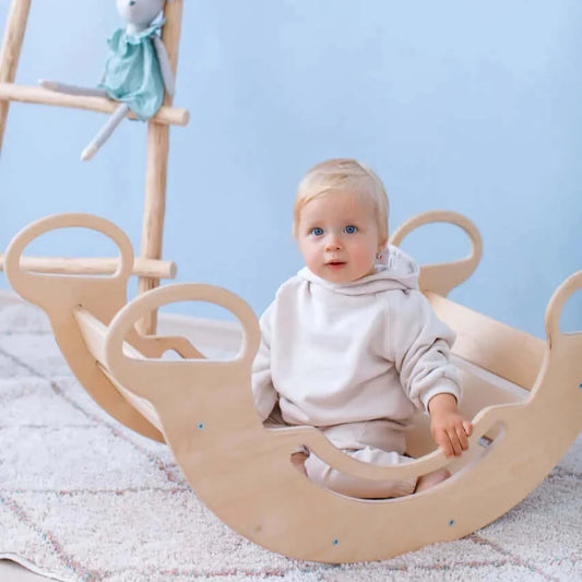5-in-1 Montessori Kletterbogen aus unbehandeltem Holz von Busykids