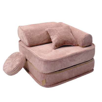 Kindersessel 3-in-1 Ästhetik Cord - Faltbare Kindercouch & Spielmatratze - Classic Cord Edition