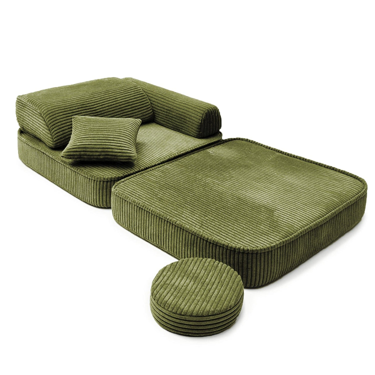 Kindersessel 3-in-1 Ästhetik Cord - Faltbare Kindercouch & Spielmatratze - Classic Cord Edition