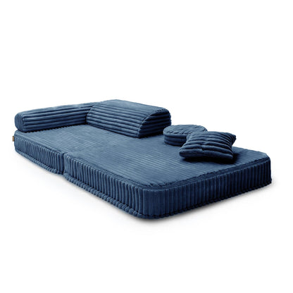 Kindersessel 3-in-1 Churros - Faltbare Kindercouch & Spielmatratze - Plüschcord Edition