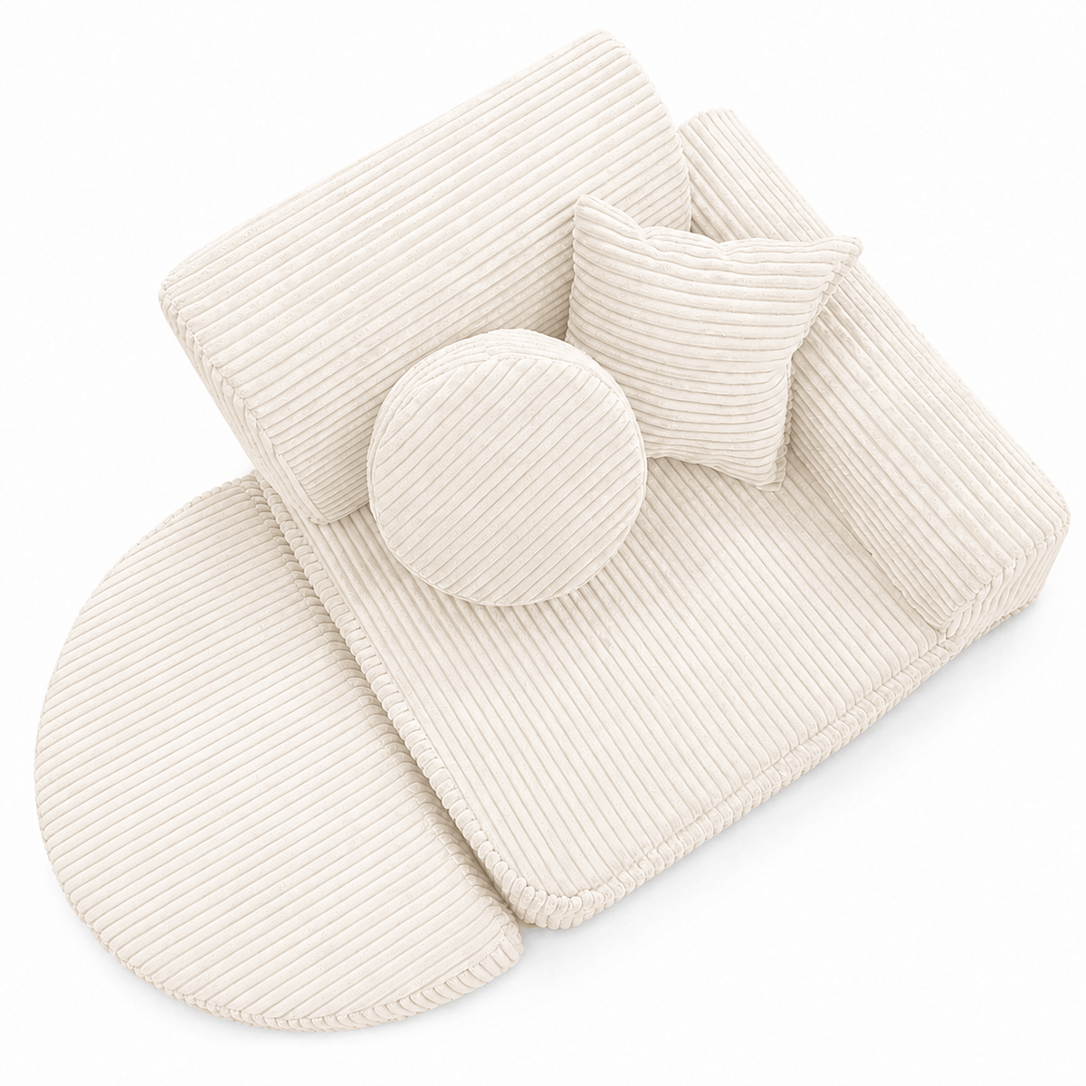 Kindersessel 3-in-1 Max Ästhetik Cord - faltbare Kindercouch & Spielmatratze - Classic Cord Edition