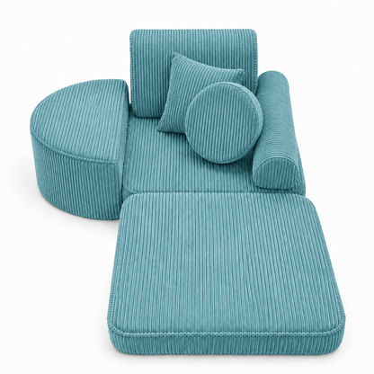 Kindersessel 3-in-1 Max Ästhetik Cord - faltbare Kindercouch & Spielmatratze - Classic Cord Edition