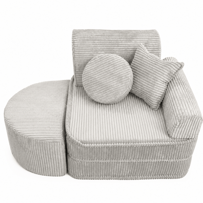 Kindersessel 3-in-1 Max Ästhetik Cord - faltbare Kindercouch & Spielmatratze - Classic Cord Edition