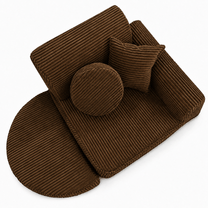Kindersessel 3-in-1 Max Ästhetik Cord - faltbare Kindercouch & Spielmatratze - Classic Cord Edition