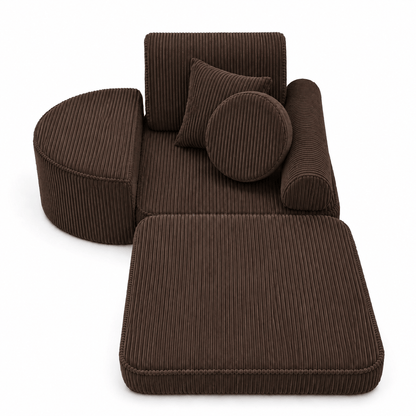 Kindersessel 3-in-1 Max Ästhetik Cord - faltbare Kindercouch & Spielmatratze - Classic Cord Edition