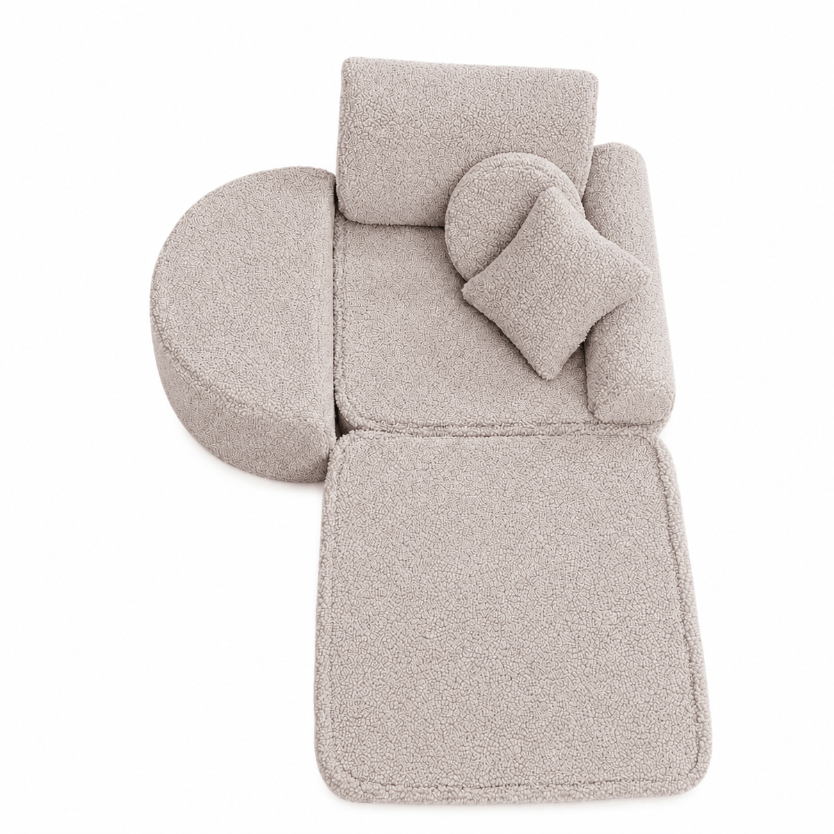 Kindersessel 3-in-1 Max Bearly - faltbare Kindercouch & Spielmatratze - Soft Teddy Edition