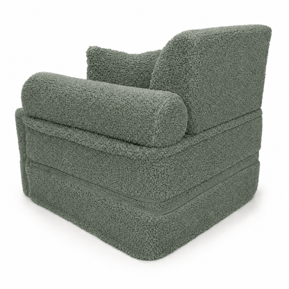 Kindersessel 3-in-1 Max Bearly - faltbare Kindercouch & Spielmatratze - Soft Teddy Edition