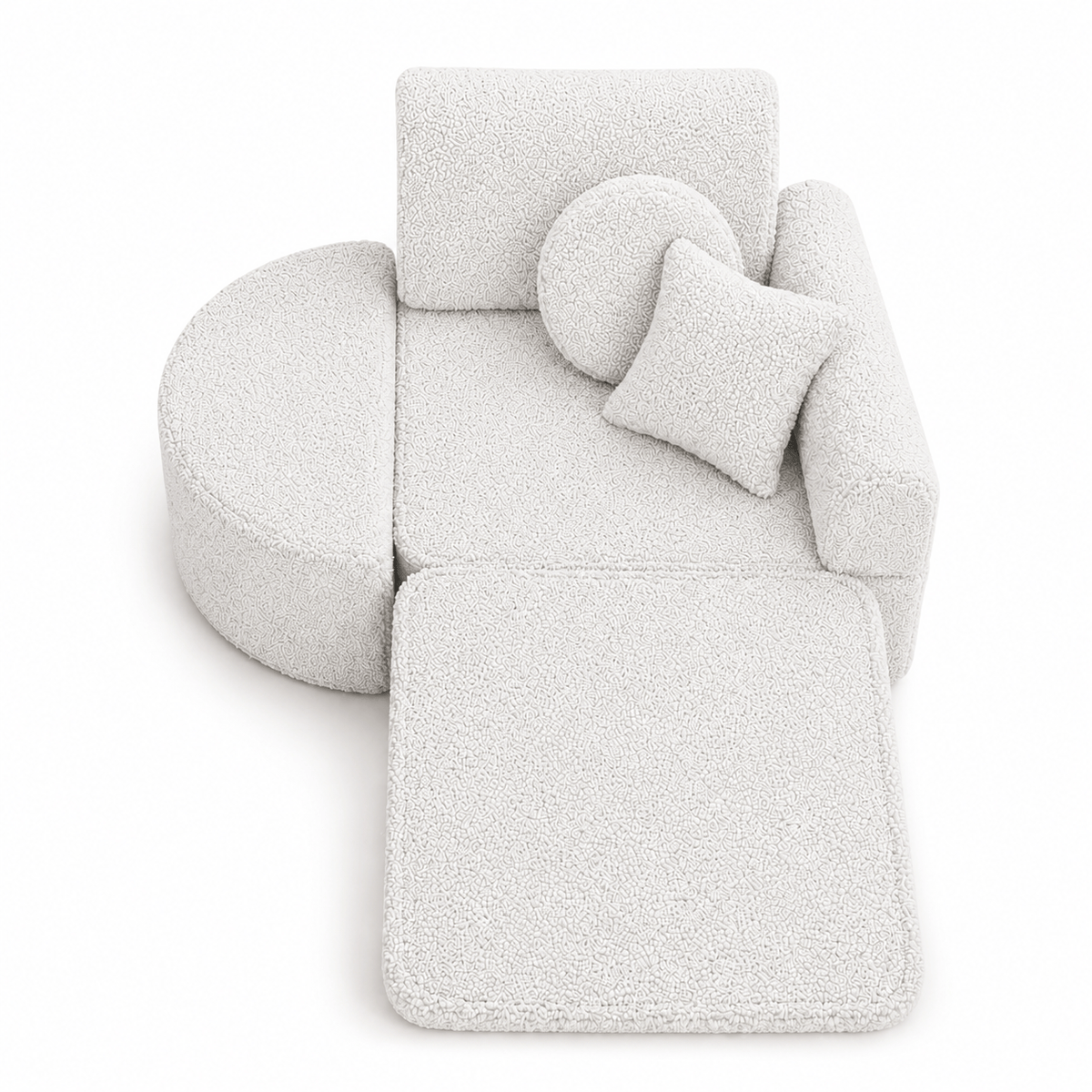 Kindersessel 3-in-1 Max Bearly - faltbare Kindercouch & Spielmatratze - Soft Teddy Edition
