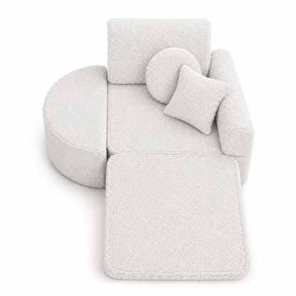Kindersessel 3-in-1 Max Bearly - faltbare Kindercouch & Spielmatratze - Soft Teddy Edition