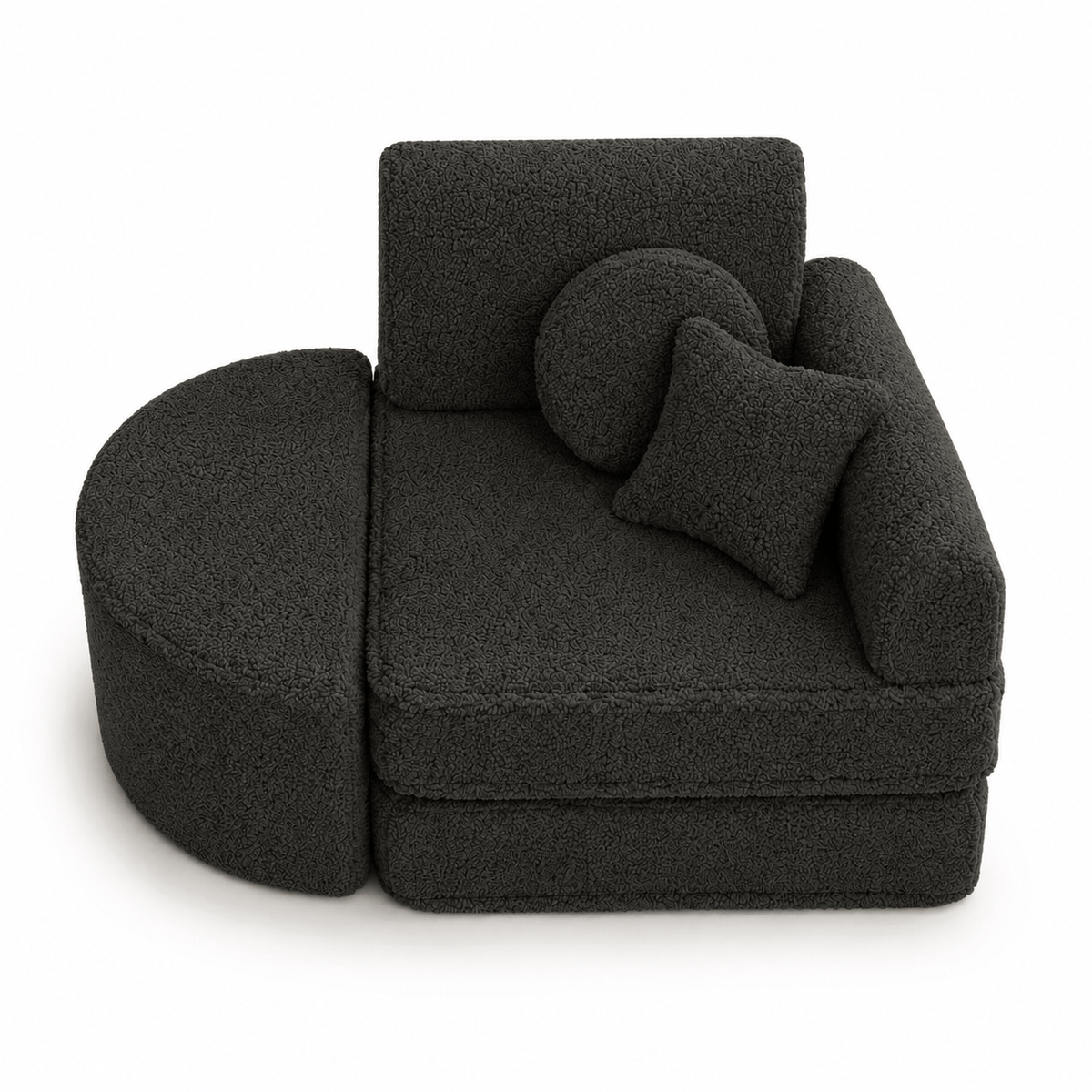 Kindersessel 3-in-1 Max Bearly - faltbare Kindercouch & Spielmatratze - Soft Teddy Edition