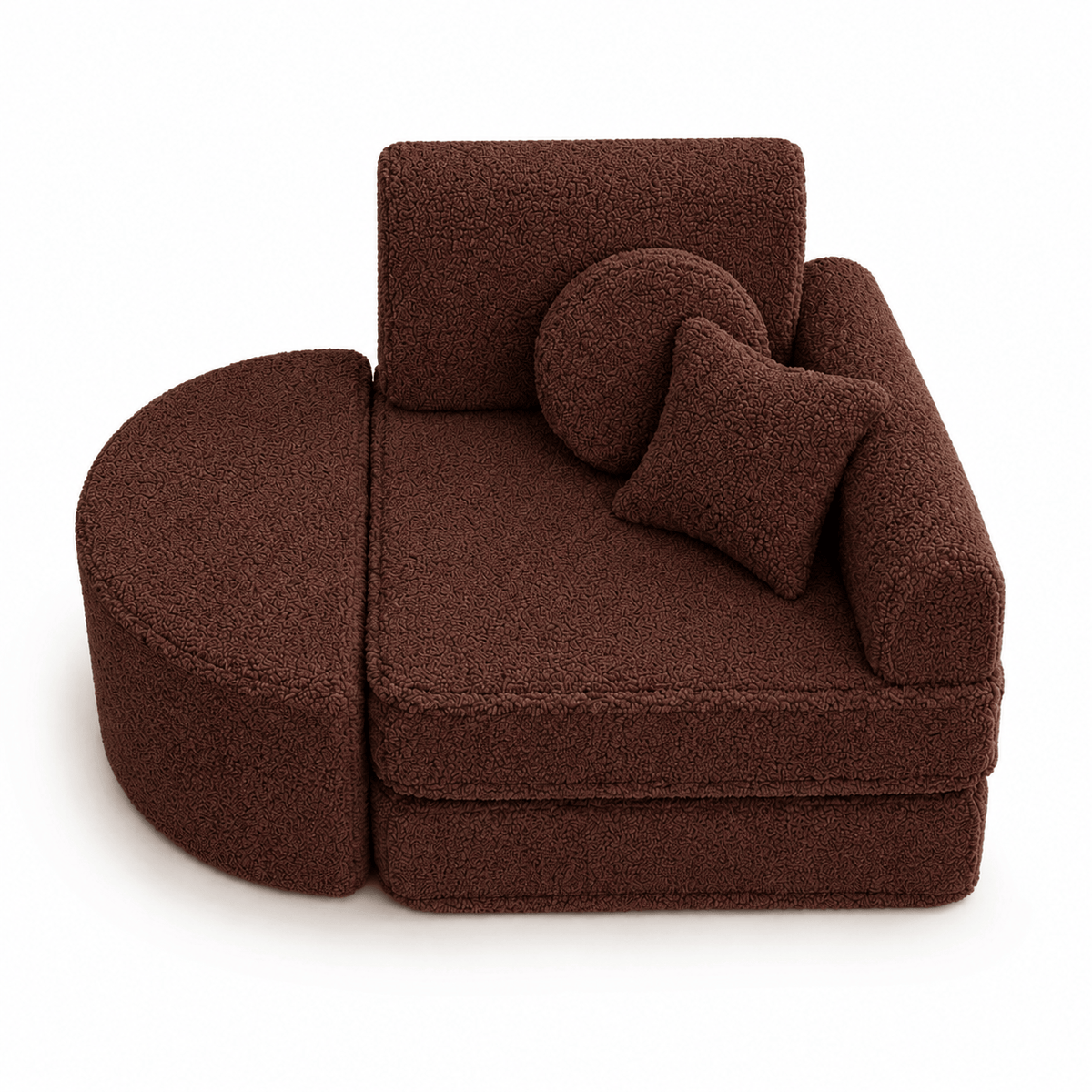Kindersessel 3-in-1 Max Bearly - faltbare Kindercouch & Spielmatratze - Soft Teddy Edition