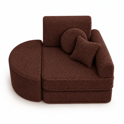 Kindersessel 3-in-1 Max Bearly - faltbare Kindercouch & Spielmatratze - Soft Teddy Edition