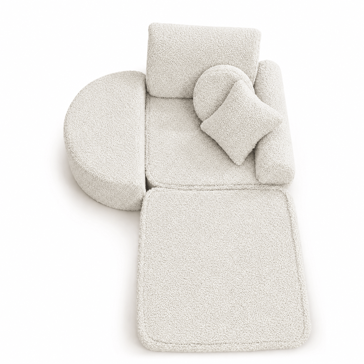 Kindersessel 3-in-1 Max Bearly - faltbare Kindercouch & Spielmatratze - Soft Teddy Edition