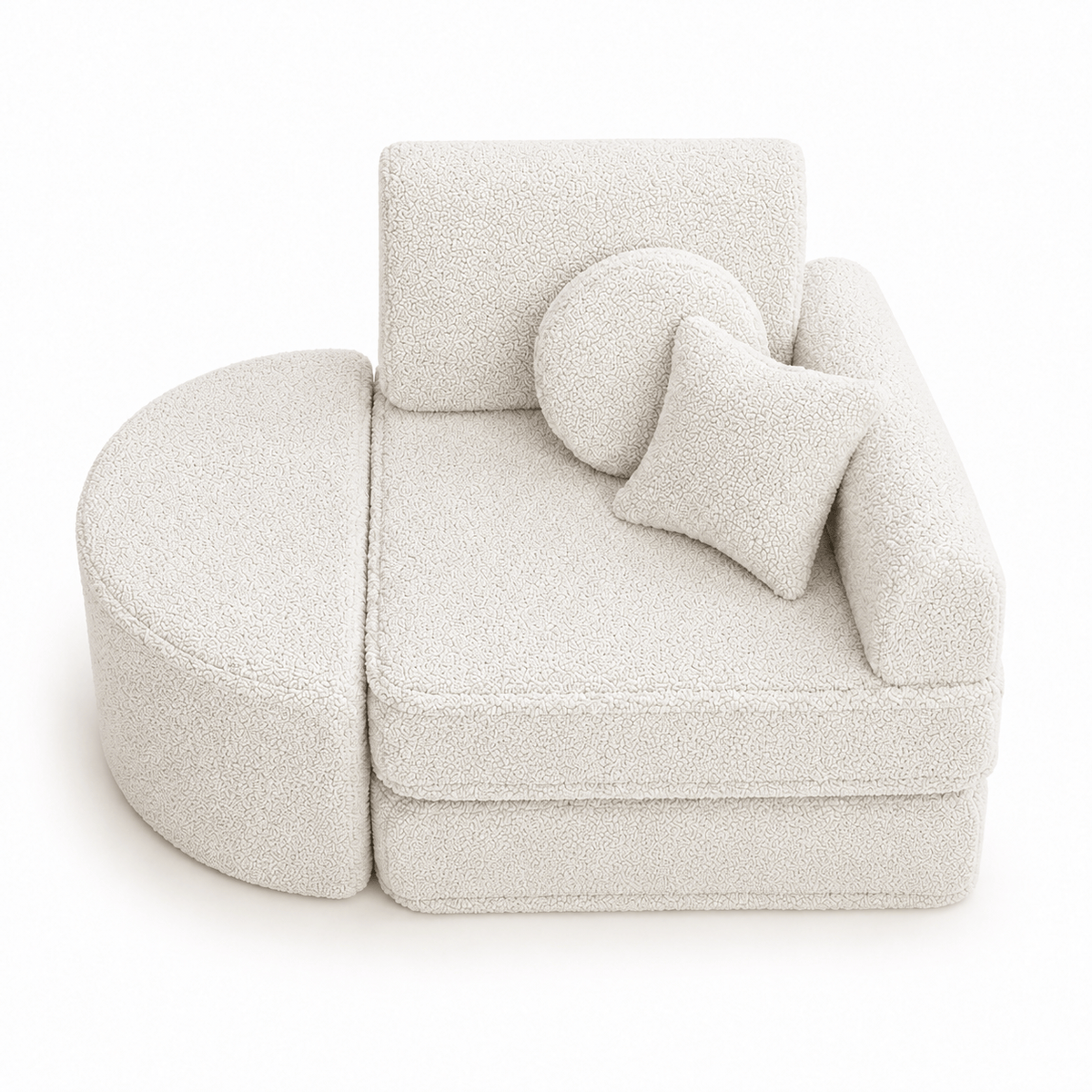 Kindersessel 3-in-1 Max Bearly - faltbare Kindercouch & Spielmatratze - Soft Teddy Edition