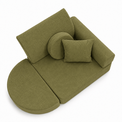Kindersessel 3-in-1 Max Premium Cord - faltbare Kindercouch & Spielmatratze - Slim Cord Edition