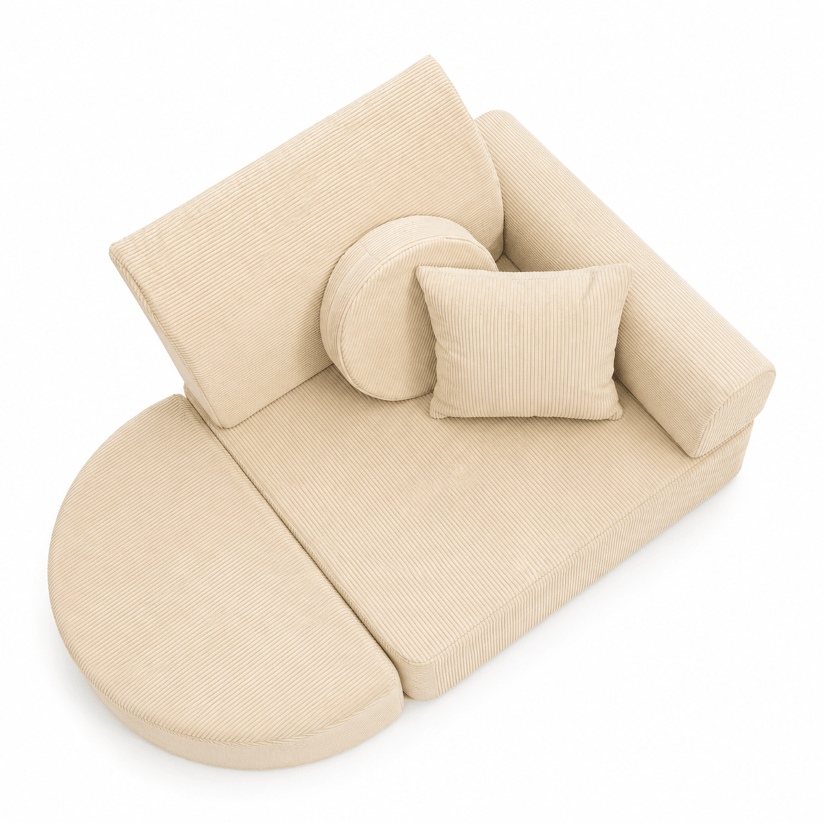 Kindersessel 3-in-1 Max Premium Cord - faltbare Kindercouch & Spielmatratze - Slim Cord Edition