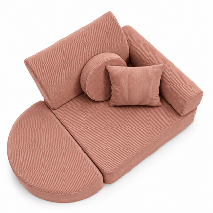 Kindersessel 3-in-1 Max Premium Cord - faltbare Kindercouch & Spielmatratze - Slim Cord Edition