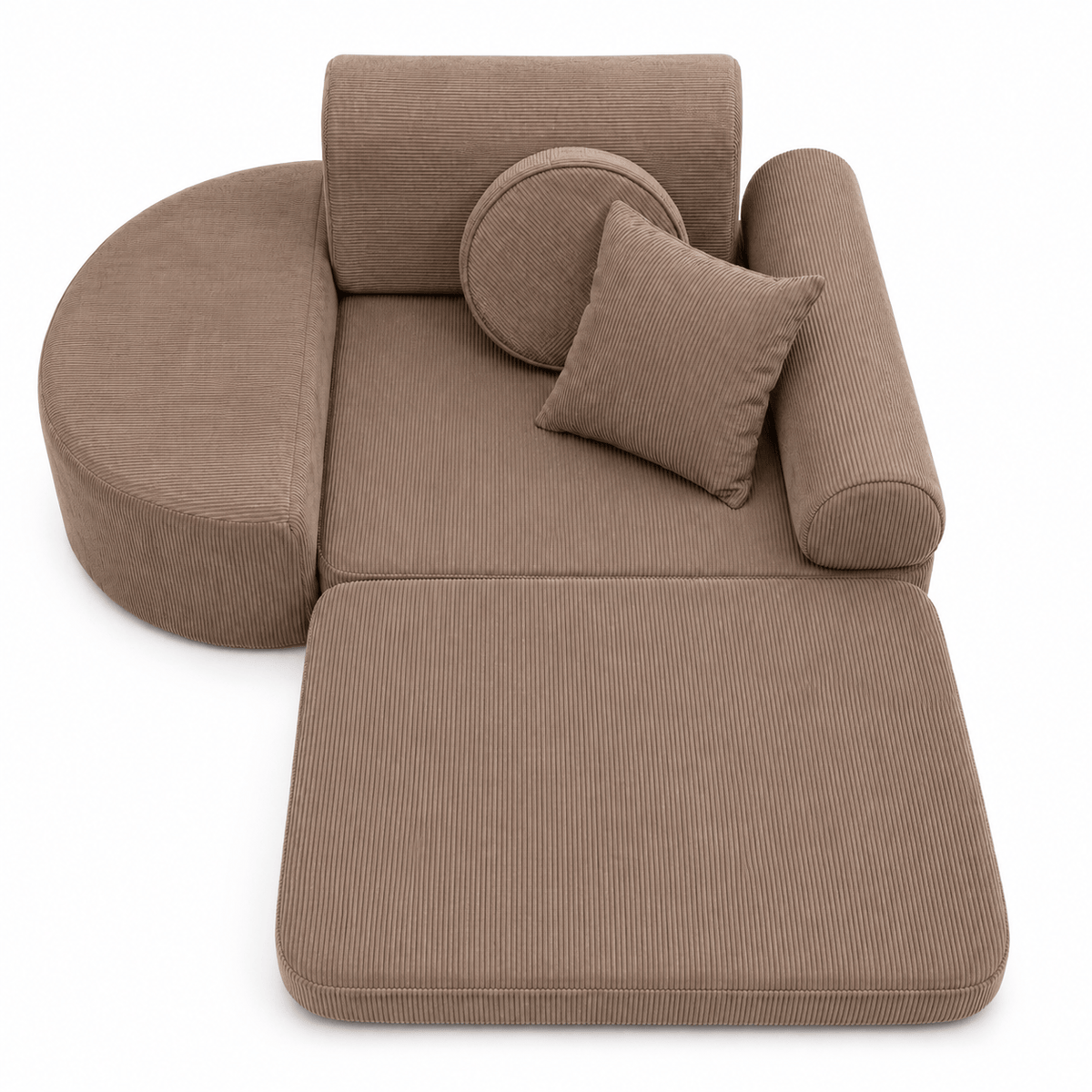 Kindersessel 3-in-1 Max Premium Cord - faltbare Kindercouch & Spielmatratze - Slim Cord Edition