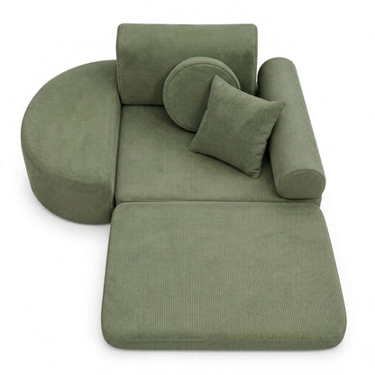 Kindersessel 3-in-1 Max Premium Cord - faltbare Kindercouch & Spielmatratze - Slim Cord Edition