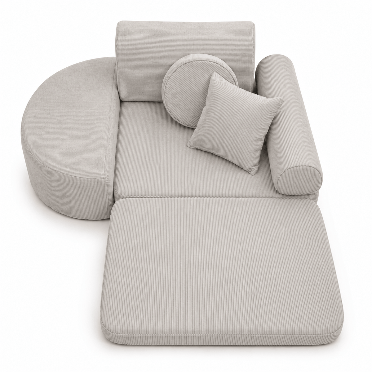 Kindersessel 3-in-1 Max Premium Cord - faltbare Kindercouch & Spielmatratze - Slim Cord Edition