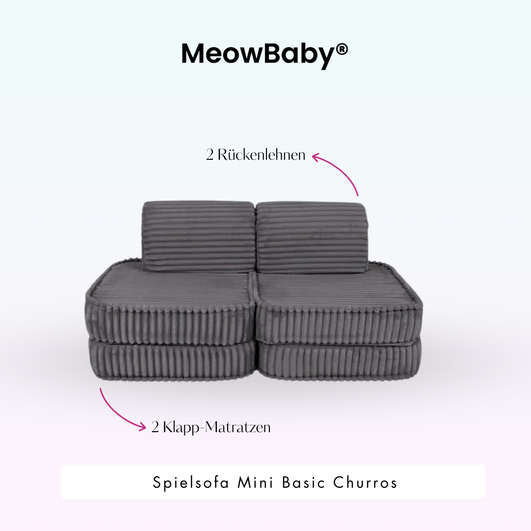 Spielsofa Mini Basic Churros - Plüschcord Edition