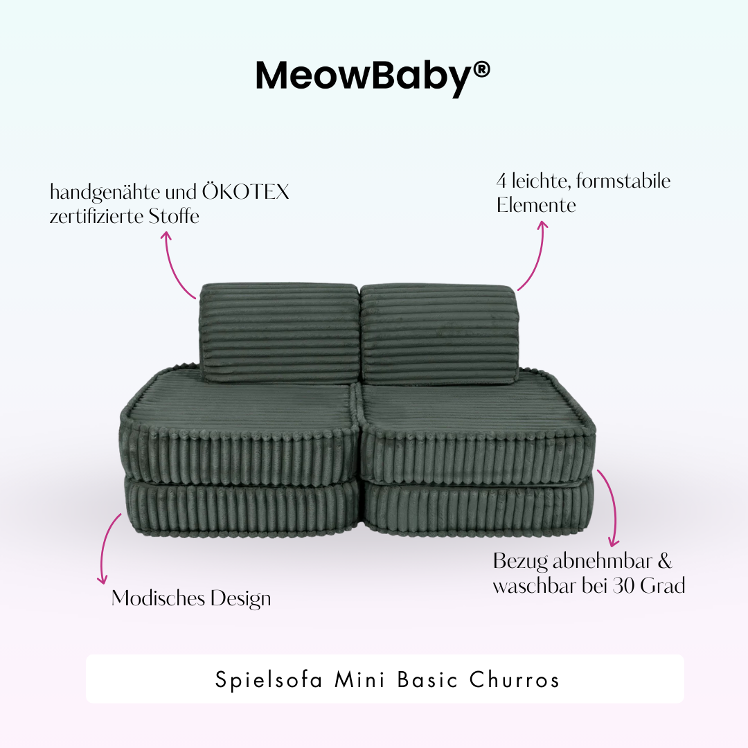 Spielsofa Mini Basic Churros - Plüschcord Edition