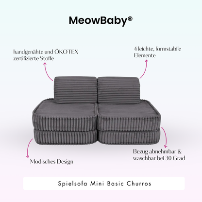 Spielsofa Mini Basic Churros - Plüschcord Edition