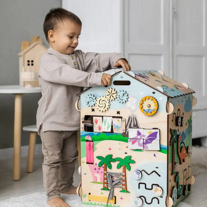 Motorikhaus Activity Board Dino mit Beleuchtung von Busykids