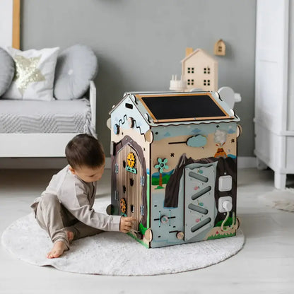 Motorikhaus Dino mit Beleuchtung im Kinderzimmer