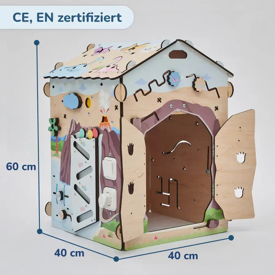 Activity Board Dino mit Zahnrädern und Schaltern