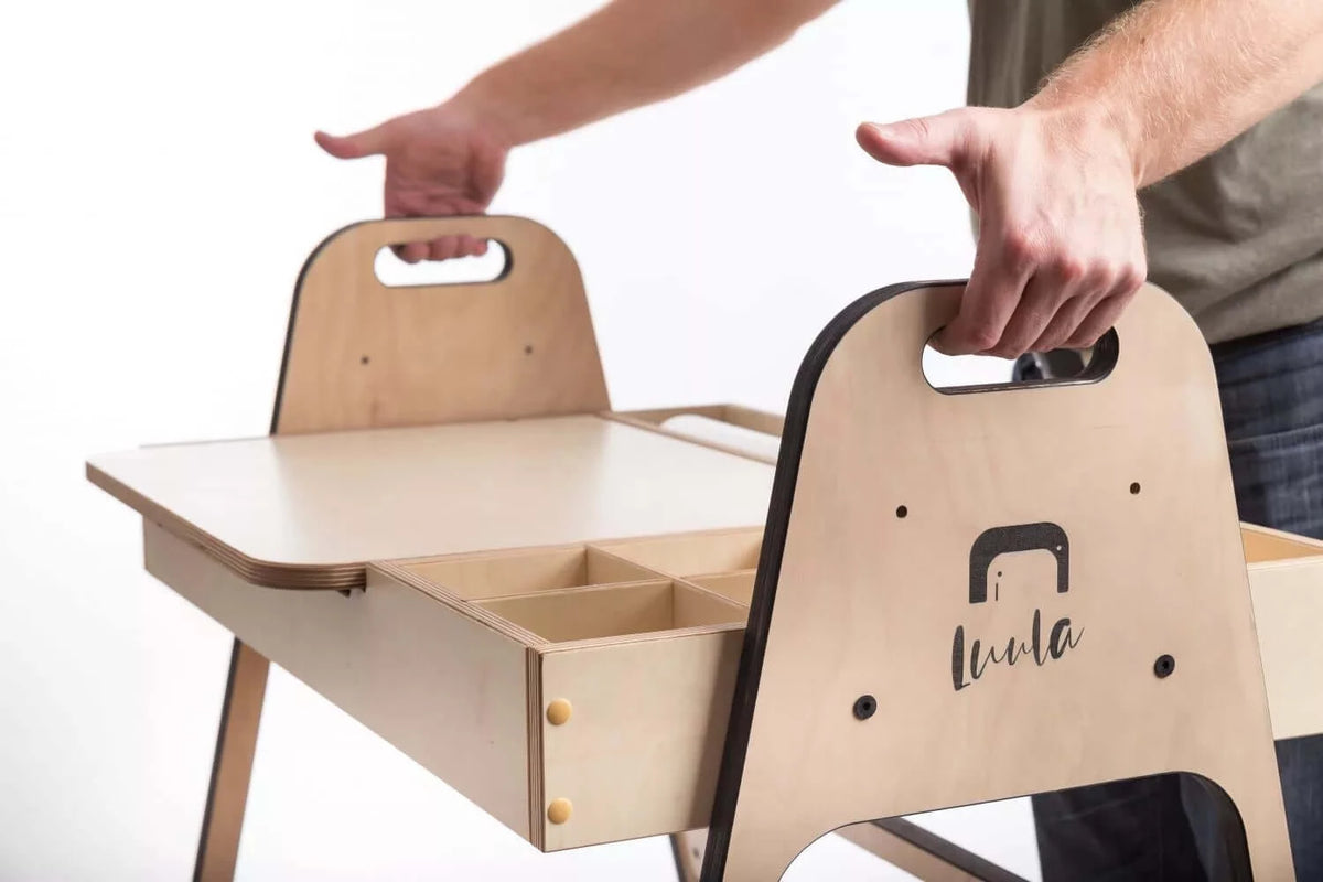 Set Schreib- und Maltisch Leni mit Stuhl höhenverstellbar aus Holz