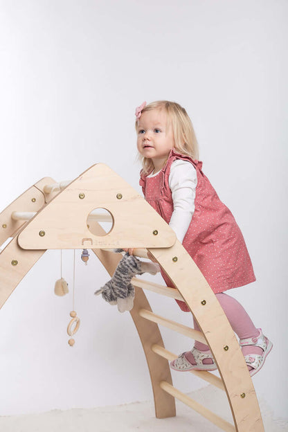 Trekant-Bergsteiger aus Birkensperrholz, faltbares Pikler-Klettergerät für Kleinkinder