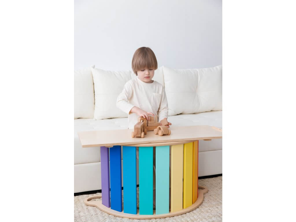 Bunter 5-in-1 Kletterbogen mit Rutsche und Leiter